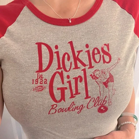 VINTAGE DICKIES GIRL BOWLING CLUB TEE - Picture 1 of 4